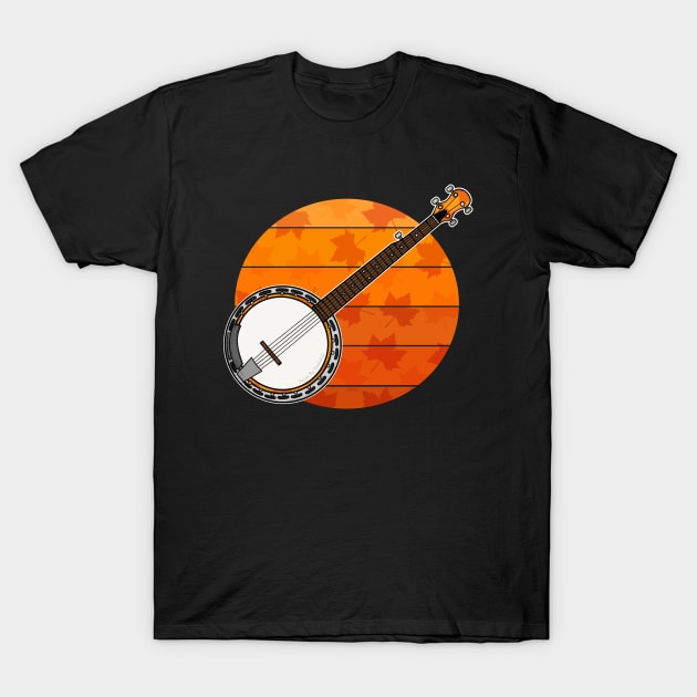 Fall Banjo Banjoist Autumn Thanksgiving T-Shirt by doodlerob